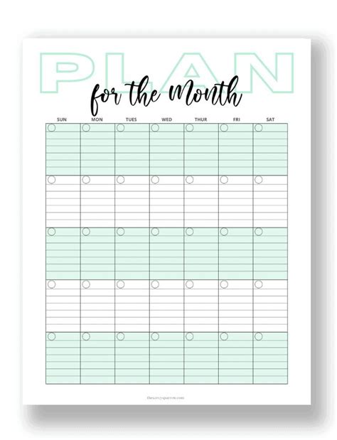 Free Printable Monthly Planner Templates