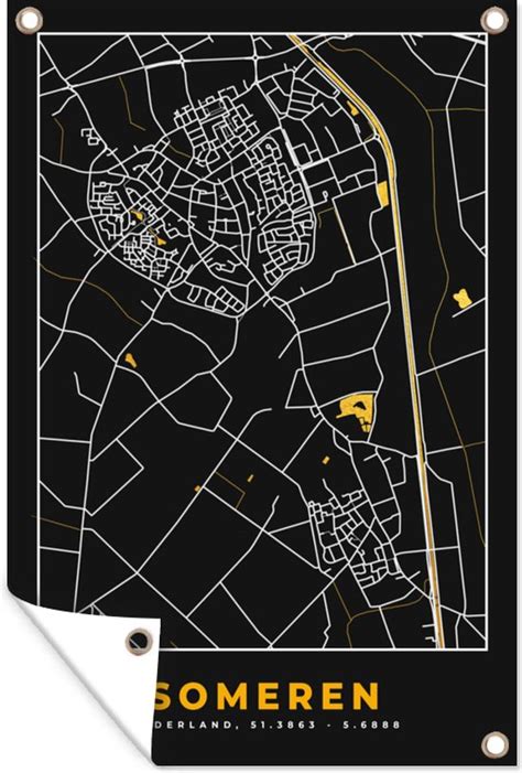 Tuinposters Buiten Plattegrond Someren Kaart Stadskaart X