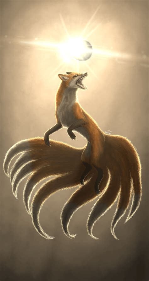 Art Of A Kitsunekumiho Or In Other Words A 9 Tailed Fox Art By Me