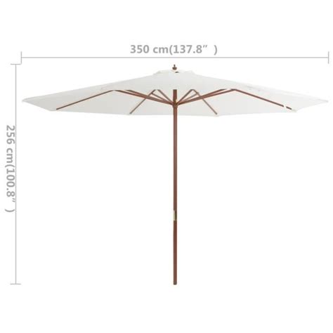 Atyhao Parasol Avec M T En Bois Cm Blanc Sable Cdiscount Jardin