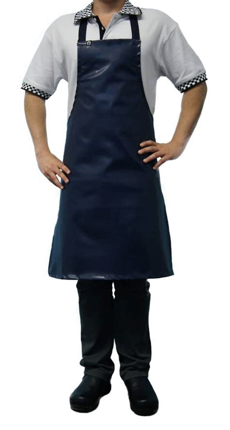 Chef Works CWPVS NAV Navy Short PVC Bib Apron