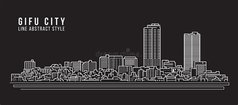 Cityscape Building Line Art Vector Illustration Design U City Stock Vector Illustration