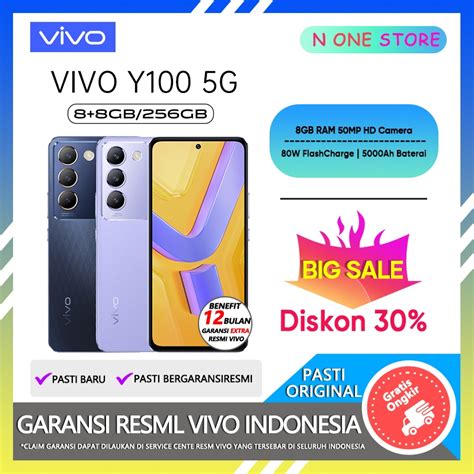 Jual Vivo Y100 5G RAM 8GB 8GB ROM 128 256GB 80W FlashCharge 5000mAh