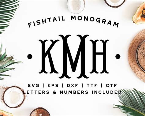 Fishtail Monogram SVG Monogram Font SVG Wedding Monogram Etsy UK