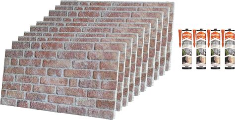 IZODEKOR Brick Effect 3D Wall Panels Cladding With Adhesive Sealant