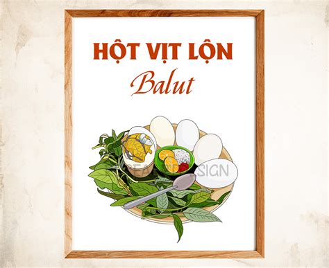 Hot Vit Lon Poster Balut Poster Vietnamese Cuisine Vintage Food Poster Wall Art Decor Retro