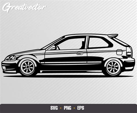 Civic Hatchback Ek EPS SVG PNG Etsy