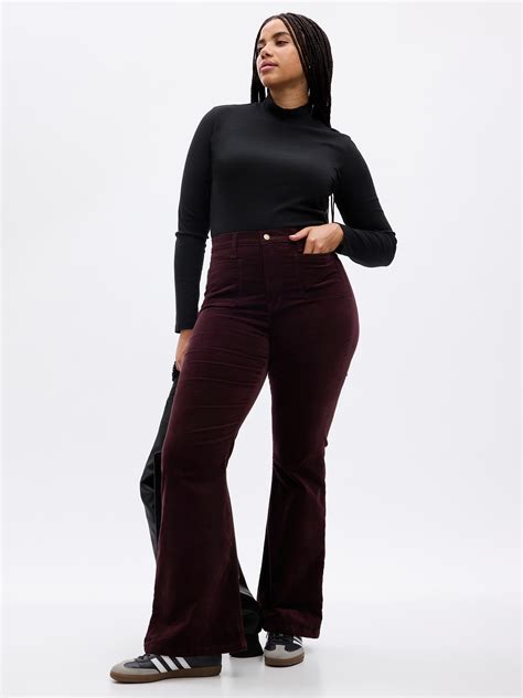 High Rise Velvet 70s Flare Pants Gap