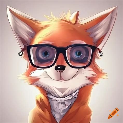 Cute Anime Fox Character With Glasses On Craiyon