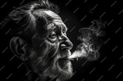 Premium Ai Image An Old Man With A Beard Smokes A Cigarette An Old