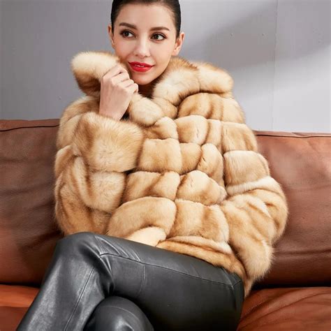 Genuine Mink Fur Coat Real Fur Coats Luxury High Endfur Jacket Top