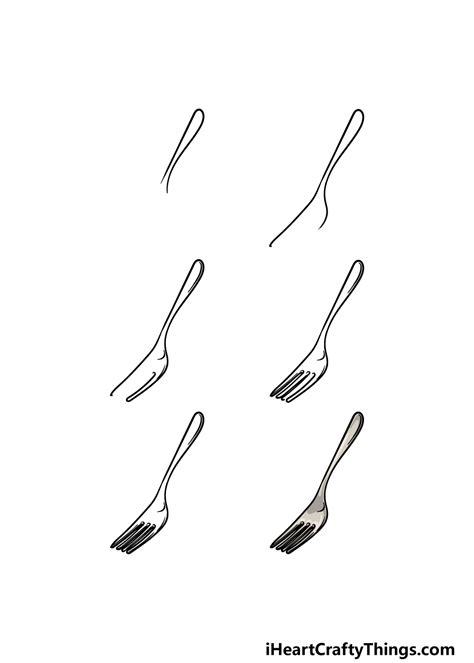 Fork Drawing How To Draw A Fork Step By Step