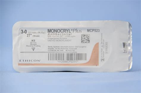 Ethicon Suture Mcp523h 3 0 Monocryl Plus Antibacterial Undyed 27