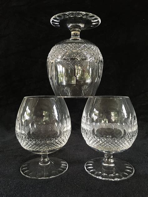 Set Of 2x Small Vintage Crystal Cognac Glasses Brandy Snifters Rum Snifters Balloon Tasting