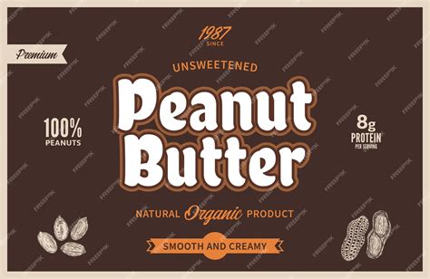 Premium Vector | Peanut butter label and packaging design template