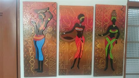 Cuadro De Negras Africanas En Madera Painting Art Vestidos Wood