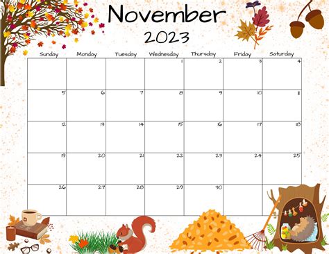 Editable November Calendar Template Editable Calendar For Home