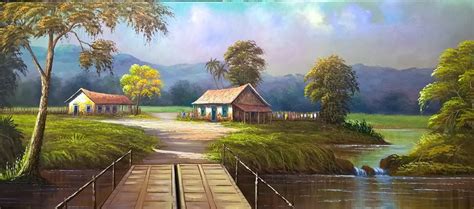 Quadro Paisagem Tabuleiro Das Artes Elo Aguarela Pintura Em