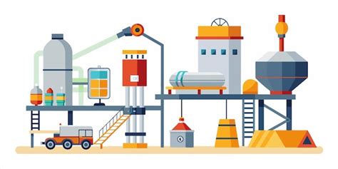 Premium Vector | A drawing of a factory with a building in the background