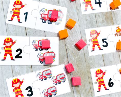 Fireman Counting Worksheet {Free Download} - Kid Activities with Alexa