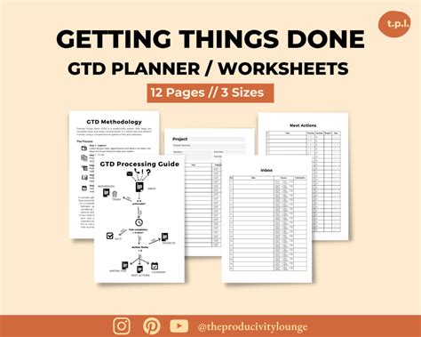 Getting Things Done (GTD) Printable Planner System - The Productivity ...