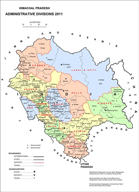 High Resolution Map Of Himachal Pradesh [hd]