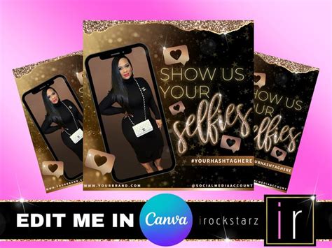 Selfies Editable Template Selfies Canva Template Canva Social Media