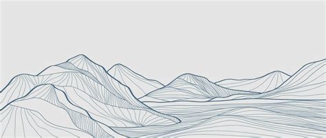 Mountain Line Arts Illustration Abstract Mountain Contemporary