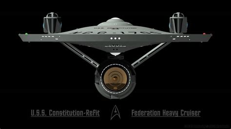 Constitution Class Starship Front View Refit 2 By Ravendeviant On Deviantart