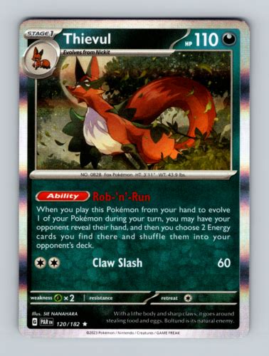 Pokemon TCG Paradox Rift Holo Thievul 120 182 Rare EBay