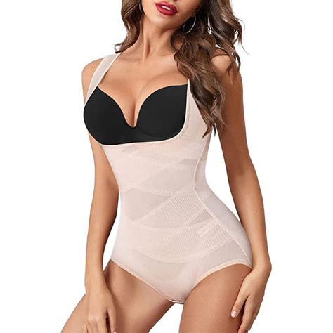 POP CLOSETS Tummy Control Bodysuit Shapewear For Women High Waist