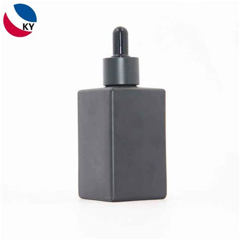 30ml Matte Black Essential Oil Serum Glass Dropper Bottle With Aluminum