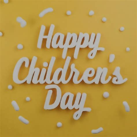 Premium Vector Happy Childrens Day Card With Letters And Numbers