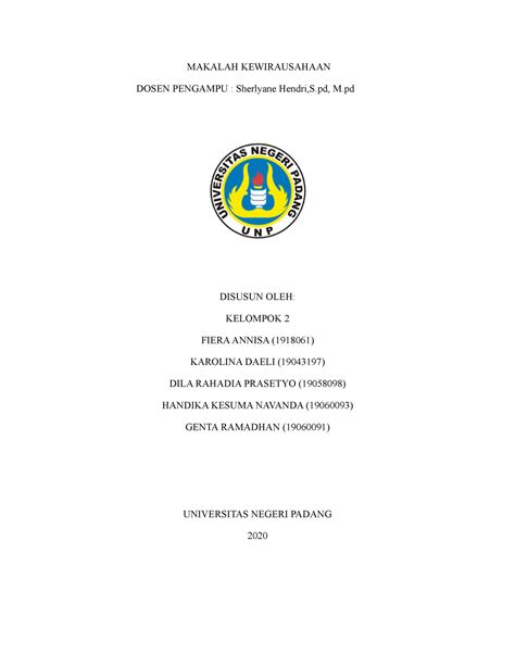 Makalah Kwu Kelompok Accounting Makalah Kewirausahaan Dosen