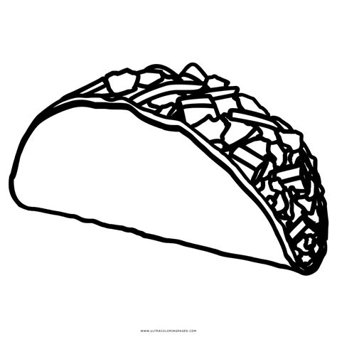 Free Taco Coloring Page Printable