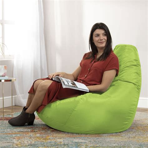 Bean Bag Bazaar Recliner Gaming Bean Bag Chair Lime Green Large