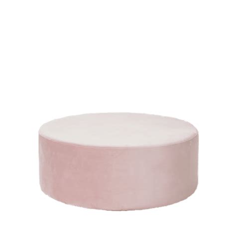 Velvet Large Round Ottoman Blush Pink Hire For Weddings And Events