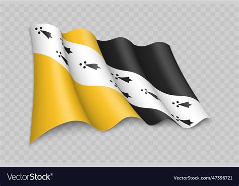 3d realistic waving flag of norfolk is a county Vector Image