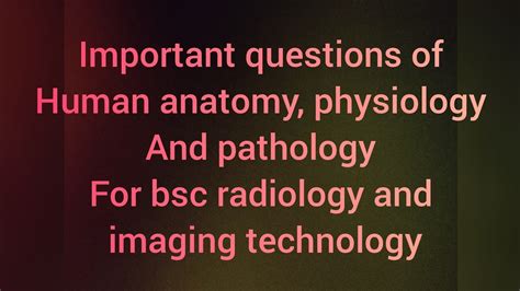 Important Questions Of Anatomy Physiology And Pathology For Bsc