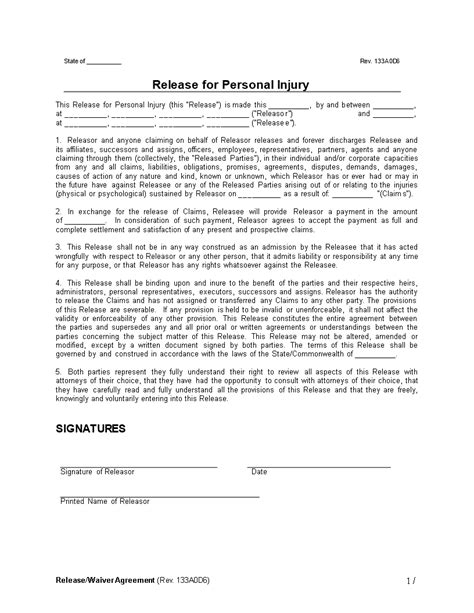 Settlement Sheet Template For Personal Injury