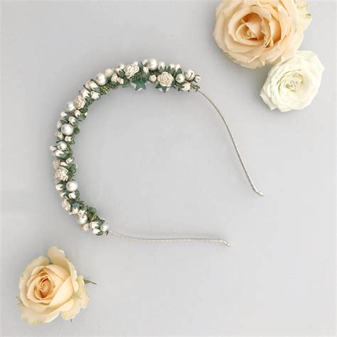 Rose Wedding Headband With Pearls Rosie Britten Weddings