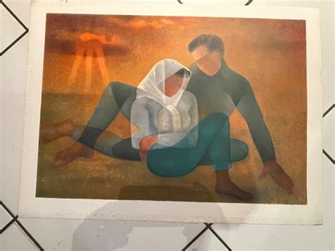 Proantic Lithographie De Louis Toffoli Les Amoureux