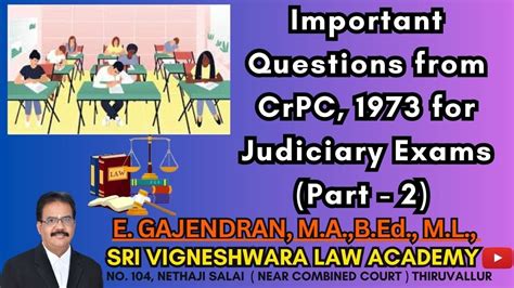 Important Questions From CrPC 1973 For Judiciary Exams Part 2