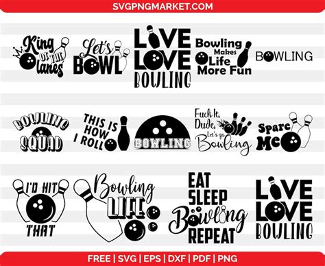 Bowling Svg Bundle Cricut Designs I Love Bowling Svg Etsy