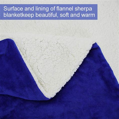 Howarmer Ultra Plush Sherpa Fleece Blanket Navy Thick Warm Soft