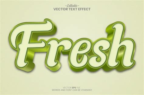 Estilo De Efecto De Texto 3d Editable Fresco Vector Premium