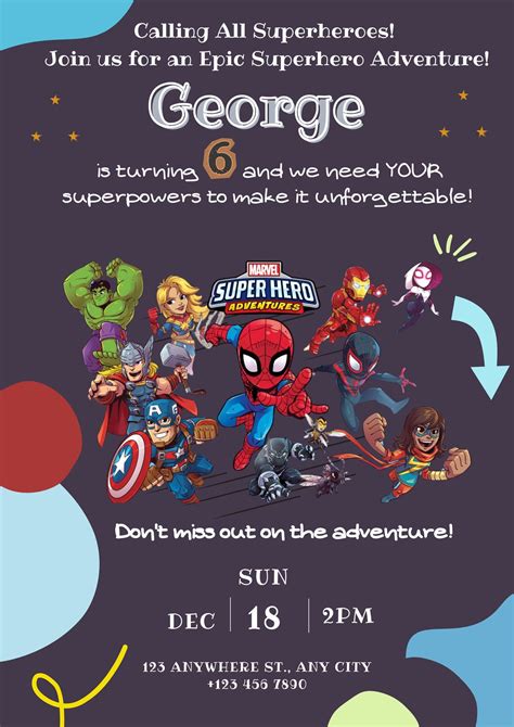 Superhero Invitation Superhero Birthday Invitation Superhero Party