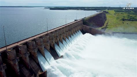 Abertura Das Comportas Usina HidrelÉtrica Ilha Solteira Drone 4k