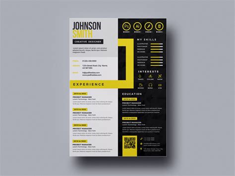 Dribbble Creative Cv Resume Design Psd Templates By Andy Khan