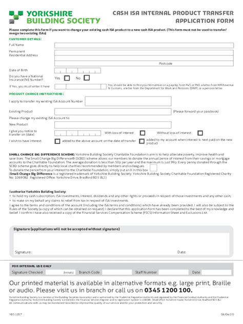 Fillable Online Cash ISA Transfer Authority Form Fax Email Print